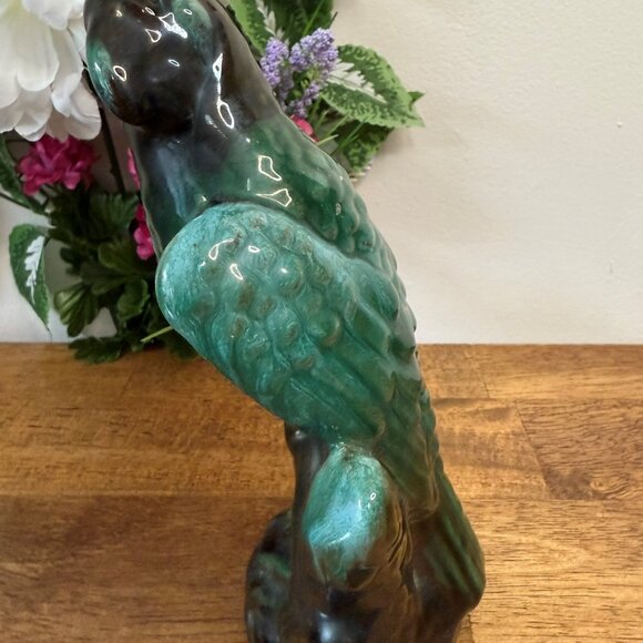 Blue Mountain Pottery Parrot Figurine Green Drip Glaze Canadian‎ Vintage Ceramic - Picture 6 of 7